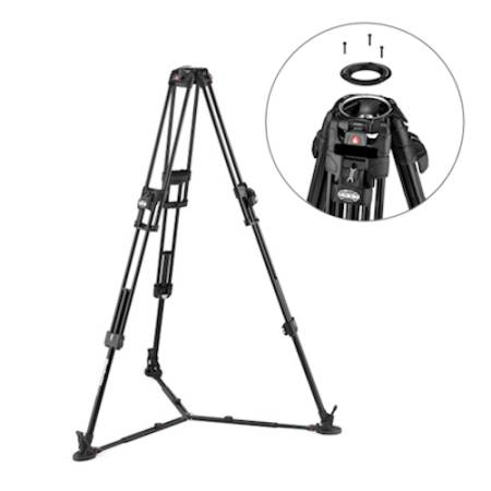 Manfrotto MVK612TWINFA - zestaw, statyw aluminiowy MVTTWINFA, głowica video MVH612AH, udźwig 12kg_Sam statyw, mocowanie_3